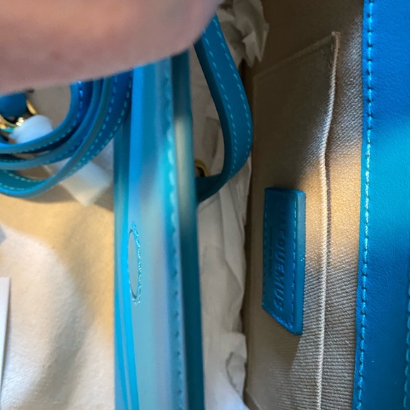 Jacquemus Le Grand Rond LARGE ROUND Blue Leather NWT Authentic - Picture 10 of 16